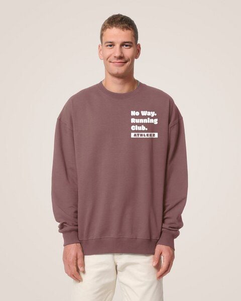 Athleez NO WAY. RUNNING CLUB. - Heavy Oversized Sweatshirt - 100% Bio-Baumwolle von Athleez
