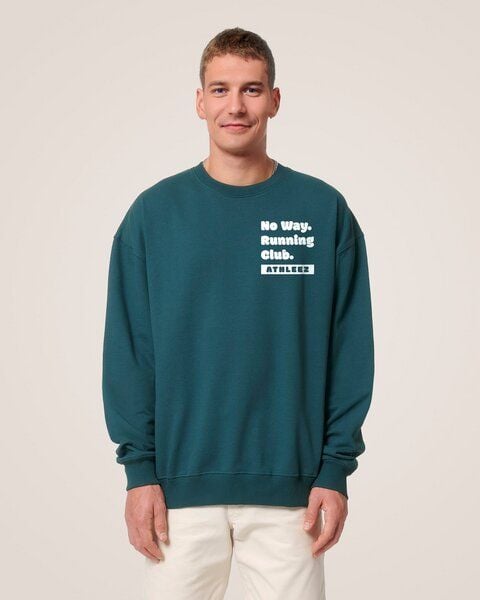 Athleez NO WAY. RUNNING CLUB. - Heavy Oversized Sweatshirt - 100% Bio-Baumwolle von Athleez