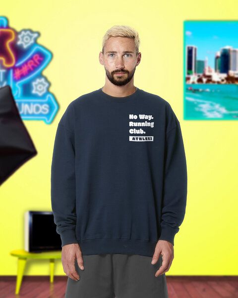 Athleez "No Way Running Club" Heavy Sweatshirt - 100% Bio-Baumwolle - 0% Polyester von Athleez