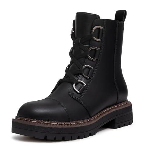 Athlefit Damen Schnürstiefel Combat Boots Plateau Chunky Low Heel Lug Sole Ankle Booties, Schwarz, 37.5 EU Athlefit Damen Schnürstiefel Combat Boots Plateau Chunky Low Heel Lug Sole Ankle Booties, Schwarz, 37.5 EU von Athlefit