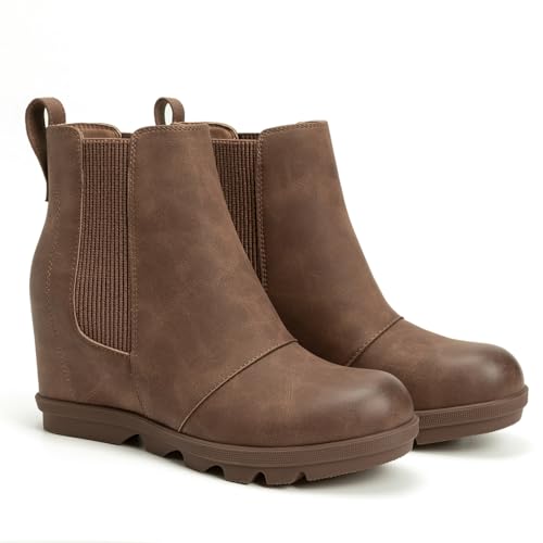 Athlefit Damen Wedge Boots Bequeme Ankle Wedge Booties, Dunkelbraun, 37.5 EU Athlefit Damen Wedge Boots Bequeme Ankle Wedge Booties, Dunkelbraun, 37.5 EU von Athlefit