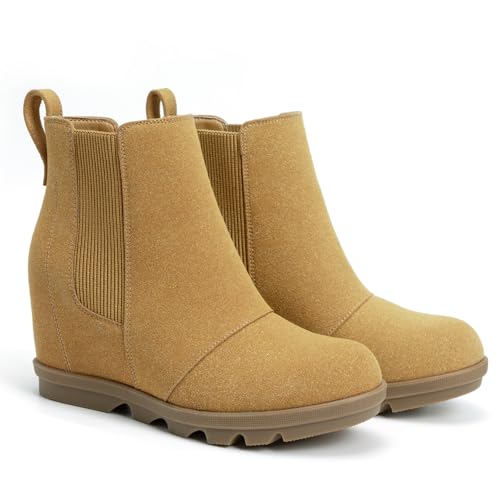 Athlefit Damen Wedge Boots Bequeme Ankle Wedge Booties, Helles Braun, 39.5 EU Athlefit Damen Wedge Boots Bequeme Ankle Wedge Booties, Helles Braun, 39.5 EU von Athlefit