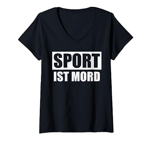 Damen Sport ist Mord Fitness Athletik Gym Humor T-Shirt mit V-Ausschnitt von Athlet Sportler Kraftsport Sport Ist Mord Sport