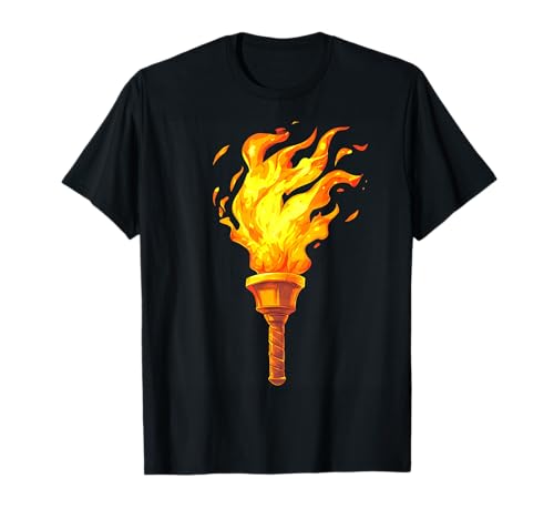 Olympische Fackel Inspirierte Motivationsflamme T-Shirt Olympische Fackel Inspirierte Motivationsflamme T-Shirt von Athleten Wettbewerb Kleidung
