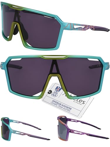 Athletes Eyewear Fahrradbrille Herren - Schnelle Brille - Sonnenbrille Herren polarisiert - Sportbrille Herren mit UV400 & Anti-Scratch-Schutz - FRESH (Mint) von Athletes
