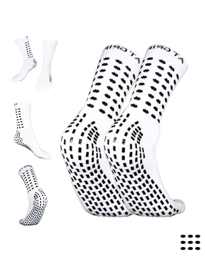 Athletic Grips Fußball Gripsocken mit gummierten Noppen für Herren Damen, Anti Rutsch Grip Fussball-Socken 38-48 Premium Sportsocken mit Anti Loch Garantie für Fussball Basketball Laufen von Athletic Grips