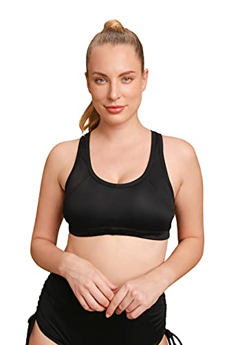 Athletican Damen Sport-BH, hypoallergen, latexfrei - Schwarz - X-Large von Athletican