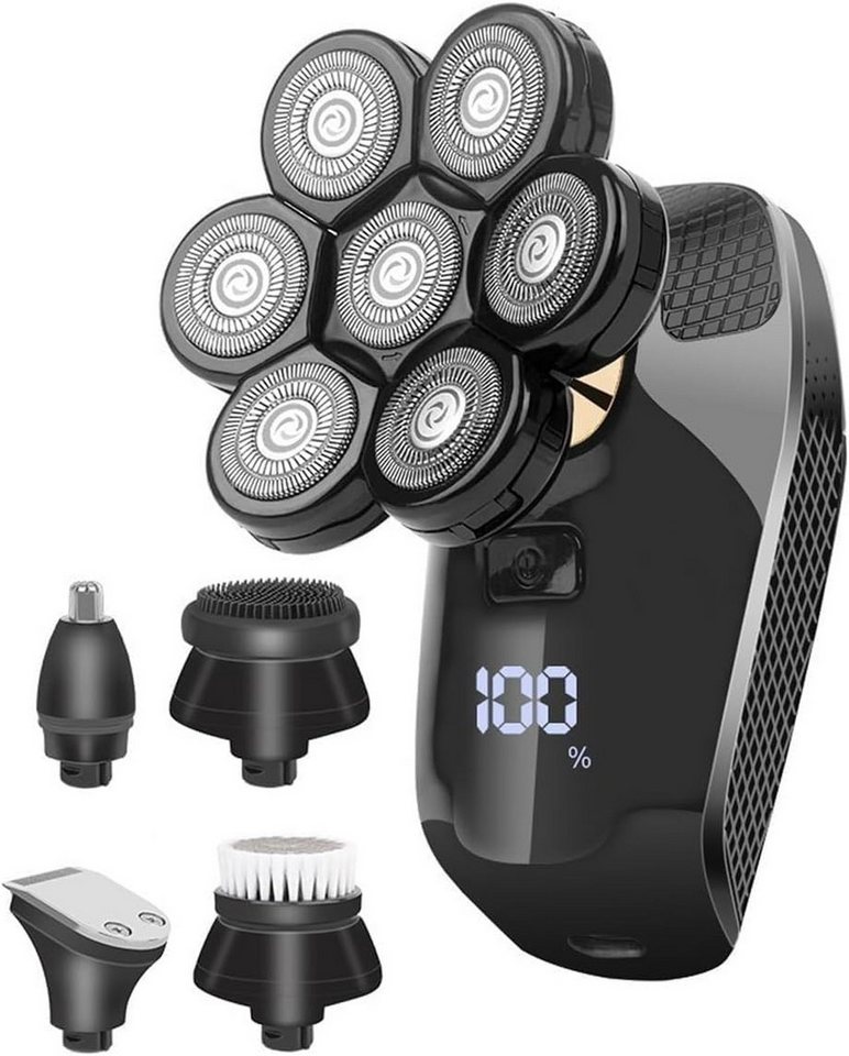 Athlix Nassrasierer 5-in-1 Elektrischer Rasierer Herren Elektrorasierer Rasierapparat, Nass- und Trockenrasur, 5 Aufsätze, 7D-Scherköpfe von Athlix