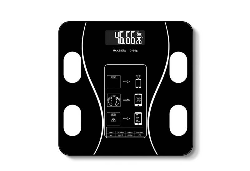 Athlix Personenwaage Körper-Analyse-Waage Körperwaage Körperfettwaage Gewichtswaage, Bluetooth App, Körperfett, BMI, BMR, Muskelmasse, App-Funktion von Athlix