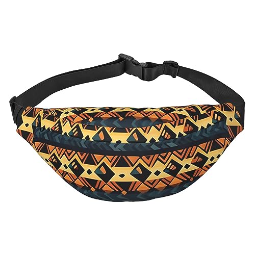 African Tribal Ethnic Texture Herren und Damen Hüfttasche & Crossbody Tasche mit verstellbarem Gürtel für Laufen, Reisen, Sport, Wandern, Schwarz , Einheitsgröße von AthuAh