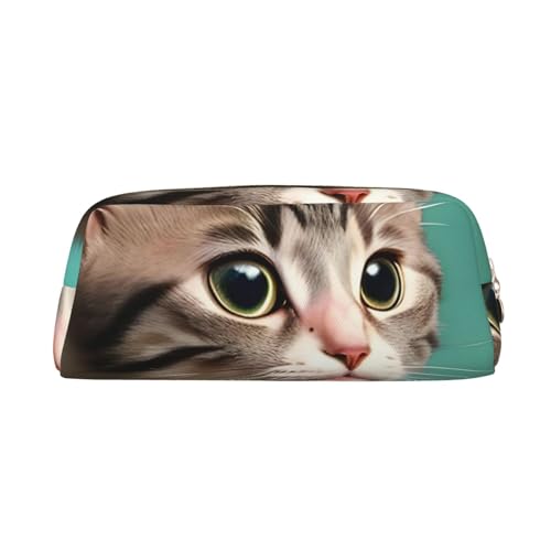 AthuAh A Curious Cat Federmäppchen, tragbares Federmäppchen und Schreibwaren-Aufbewahrungstasche mit Reißverschluss, Organizer mit großem Fassungsvermögen, Unisex, gold, Einheitsgröße, Pack-Organizer von AthuAh