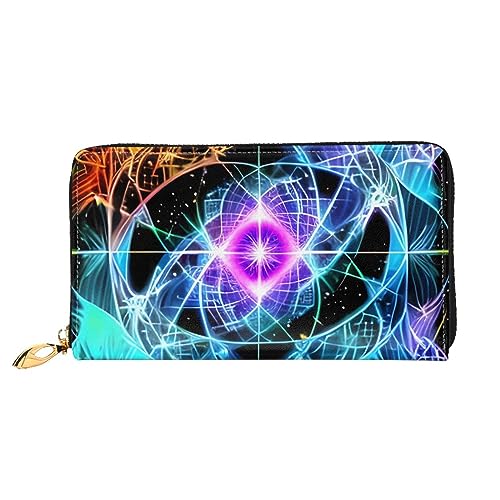 AthuAh Acht Dimensional Spacewomen Lange Geldbörse, Reisebrieftasche, & Große Kapazität Lange Brieftasche, Reißverschluss Brieftasche, 19 × 10,5 cm, Schwarz , Einheitsgröße von AthuAh