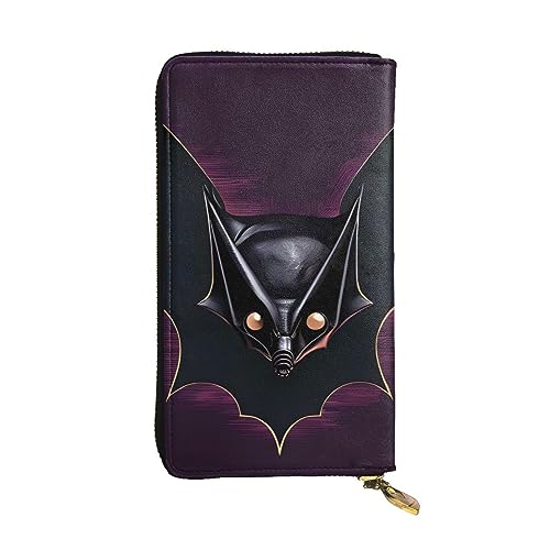 AthuAh Black Ghost Fledermaus lange Clutch-Geldbörse, Damen-Geldbörse mit Reißverschluss, Multi-Karten-Organizer, und lange Geldbörse mit großer Kapazität, Schwarz , Einheitsgröße von AthuAh