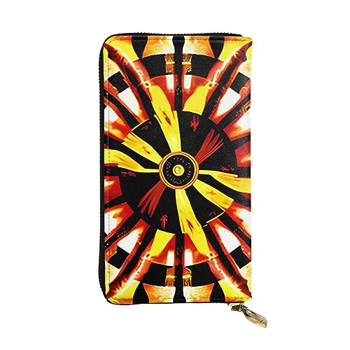 AthuAh Burning Totem Lange Clutch-Brieftasche, Damen-Geldbörse mit Reißverschluss, Multi-Karten-Organizer, & lange Geldbörse mit großer Kapazität, Schwarz , Einheitsgröße von AthuAh