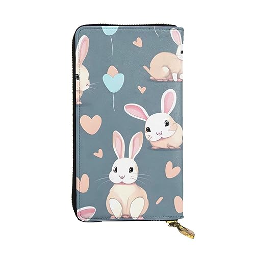 AthuAh Cartoon Cute Bunny Long Clutch Wallet, Women's Zipper Wallet, Multi Card Organizer & Large Capacity Long Wallet, Schwarz , Einheitsgröße von AthuAh