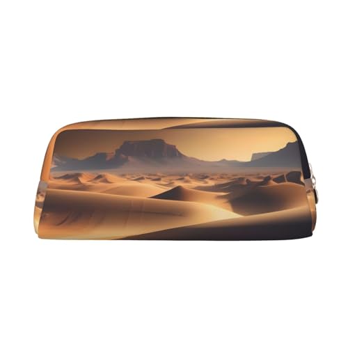 AthuAh Desert Stars Federmäppchen, tragbares Federmäppchen und Schreibwaren-Aufbewahrungstasche mit Reißverschluss, großes Fassungsvermögen, Unisex, gold, Einheitsgröße, Pack-Organizer von AthuAh