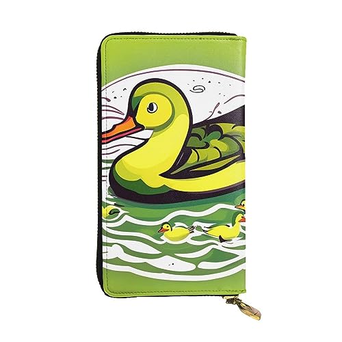 AthuAh Duck Flock Game Long Clutch Wallet Damen Reißverschluss Geldbörse Multi Card Organizer & Große Kapazität Lange Brieftasche, Schwarz , Einheitsgröße von AthuAh