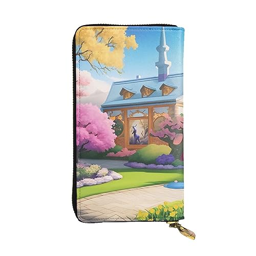 AthuAh Einhorn Märchen Lange Clutch Geldbörse Damen Reißverschluss Geldbörse Multi Card Organizer & Große Kapazität Lange Brieftasche, Schwarz , Einheitsgröße von AthuAh