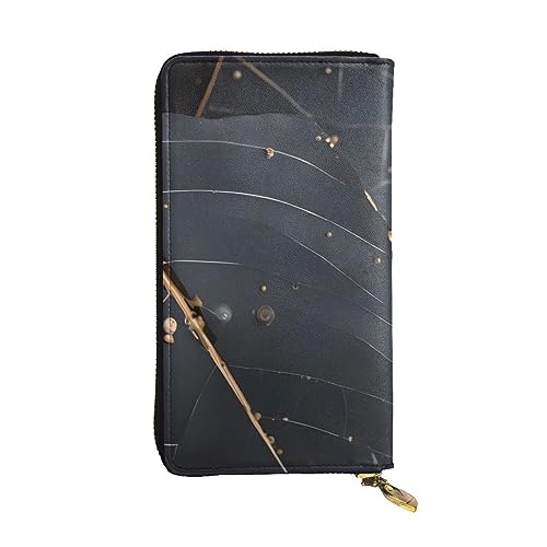 AthuAh Enchanted Plant Leaves Long Clutch Wallet, Women's Zipper Wallet, Multi Card Organizer & Large Capacity Long Wallet, Schwarz , Einheitsgröße von AthuAh