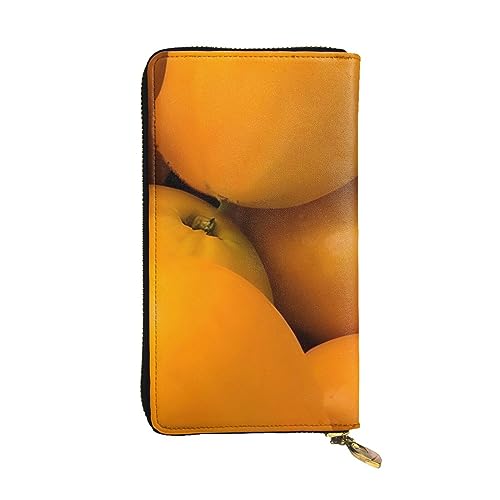 AthuAh Fresh Mangoes Lange Clutch-Geldbörse, Damen-Geldbörse mit Reißverschluss, Multi-Karten-Organizer, und lange Brieftasche mit großer Kapazität, Schwarz , Einheitsgröße von AthuAh