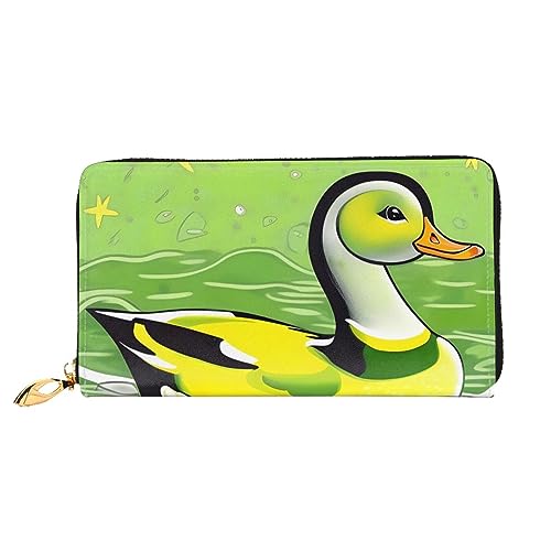 AthuAh Green Duckwomen'S Long Wallet, Travel Wallet & Large Capacity Long Wallet, Zipper Wallet, 19 × 10.5 Cm, Schwarz , Einheitsgröße von AthuAh