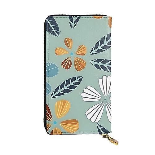 AthuAh Helle farbige lange Clutch-Geldbörse mit Blumenmuster für Damen, Geldbörse mit Reißverschluss, mehrere Karten-Organizer, und lange Geldbörse mit großer Kapazität, Schwarz , Einheitsgröße von AthuAh