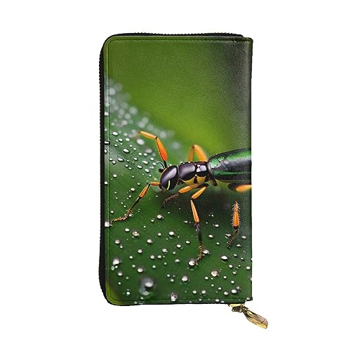 AthuAh Lange Clutch-Geldbörse mit Regenbögen, Insekten, Damen-Geldbörse mit Reißverschluss, Multi-Karten-Organizer, und lange Geldbörse mit großer Kapazität, Schwarz , Einheitsgröße von AthuAh