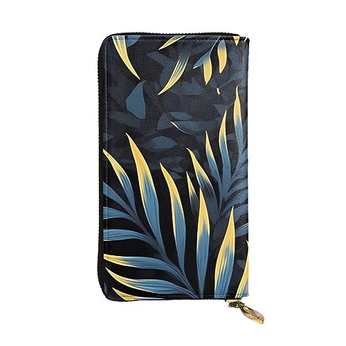 AthuAh Leaves in the Dark Lange Clutch-Geldbörse, Damen-Geldbörse mit Reißverschluss, Multi-Karten-Organizer, und lange Geldbörse mit großer Kapazität, Schwarz , Einheitsgröße von AthuAh