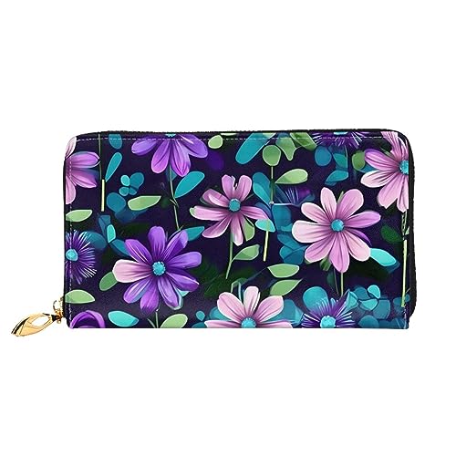 AthuAh Lila Camelliawomen'S Lange Geldbörse, Reisebrieftasche, & Große Kapazität Lange Brieftasche, Reißverschluss Brieftasche, 19 × 10,5 cm, Schwarz , Einheitsgröße von AthuAh