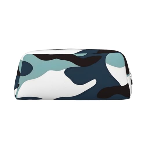 AthuAh Marine-Camouflage-Bleistiftbeutel, tragbares Federmäppchen und Schreibwaren-Aufbewahrungstasche mit Reißverschluss, großes Fassungsvermögen, Unisex, silber, Einheitsgröße, Pack-Organizer von AthuAh