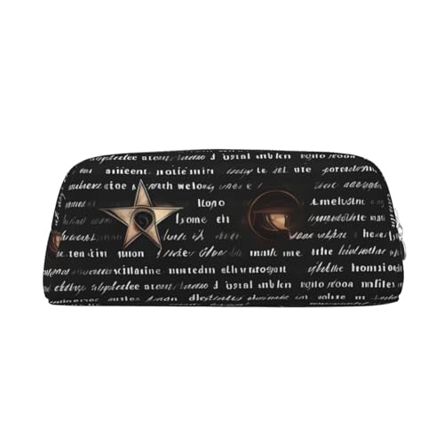 AthuAh Mysterious Text Pencil Pouch, Portable Pencil Pouch,& Stationery Storage Bag with Zipper, Large Capacity Organizer, Unisex, silber, Einheitsgröße, Pack-Organizer von AthuAh