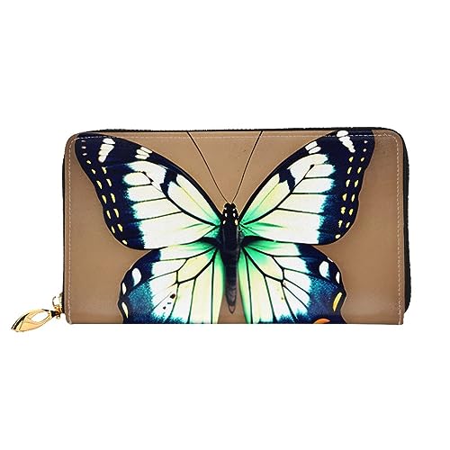 AthuAh Niedlicher kleiner Schmetterling Damen lange Geldbörse Reisebrieftasche große Kapazität lange Geldbörse Reißverschluss Geldbörse 7,48 x 4,13 Zoll, Schwarz, Einheitsgröße von AthuAh