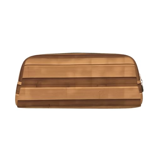 AthuAh Original Holz Farbe Textur Bleistift Pouch, Tragbare Bleistifttasche & Schreibwaren Aufbewahrungstasche mit Reißverschluss, Große Kapazität Organizer, Unisex, gold, Einheitsgröße, von AthuAh