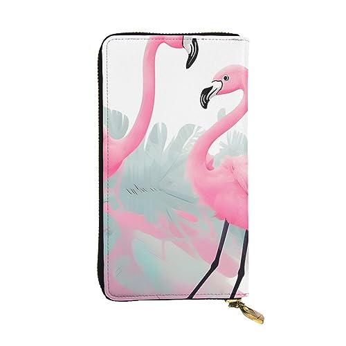 AthuAh Rosa Flamingo Lange Clutch Geldbörse Damen Reißverschluss Geldbörse Multi Card Organizer & Große Kapazität Lange Brieftasche, Schwarz , Einheitsgröße von AthuAh