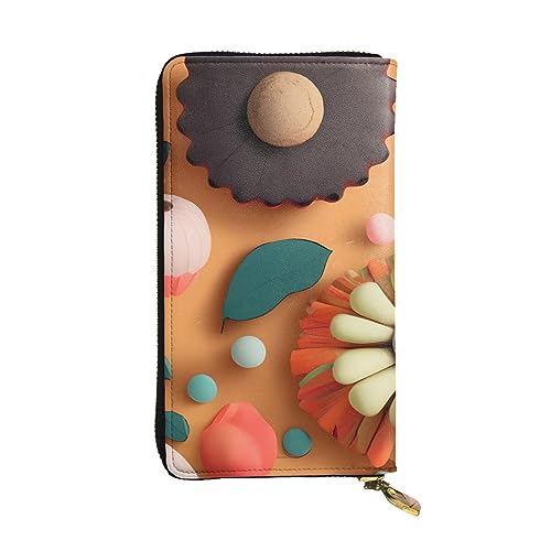 AthuAh Schnittpapier mit bunten Sonnenblumen, lange Clutch-Geldbörse, Damen-Reißverschluss-Geldbörse, Multi-Karten-Organizer, & lange Brieftasche mit großer Kapazität, Schwarz , Einheitsgröße von AthuAh