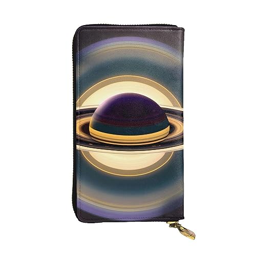 AthuAh Schöne Saturn lange Clutch-Geldbörse, Damen-Geldbörse mit Reißverschluss, Multi-Karten-Organizer, und lange Geldbörse mit großer Kapazität, Schwarz , Einheitsgröße von AthuAh