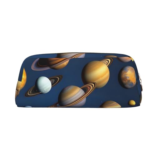 AthuAh Sonnensystem Planeten Federmäppchen, tragbares Federmäppchen & Schreibwaren-Aufbewahrungstasche mit Reißverschluss, große Kapazität, Unisex, gold, Einheitsgröße, Pack-Organizer von AthuAh