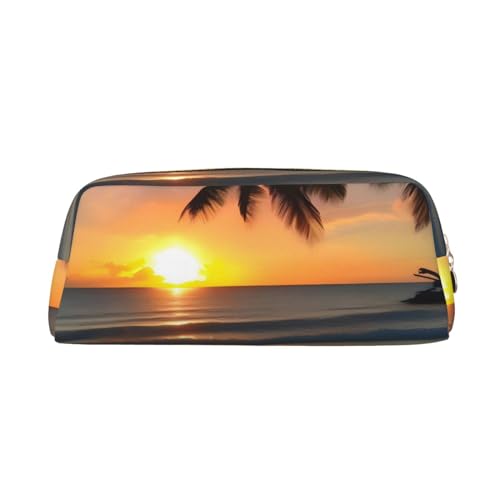 AthuAh Sunset Beach Federmäppchen, tragbares Federmäppchen und Schreibwaren-Aufbewahrungstasche mit Reißverschluss, Organizer mit großem Fassungsvermögen, Unisex, gold, Einheitsgröße, Pack-Organizer von AthuAh