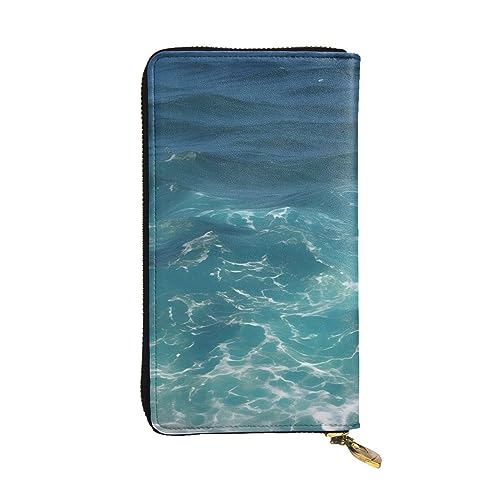 AthuAh The Deep Ocean Lange Clutch-Geldbörse, Damen-Geldbörse mit Reißverschluss, Multi-Karten-Organizer, und lange Geldbörse mit großer Kapazität, Schwarz , Einheitsgröße von AthuAh