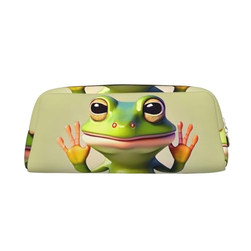 AthuAh The Funny Frog Doing Yoga Pencil Pouch, Portable Pencil Pouch,& Stationery Storage Bag with Zipper, Large Capacity Organizer, Unisex, gold, Einheitsgröße, Pack-Organizer von AthuAh