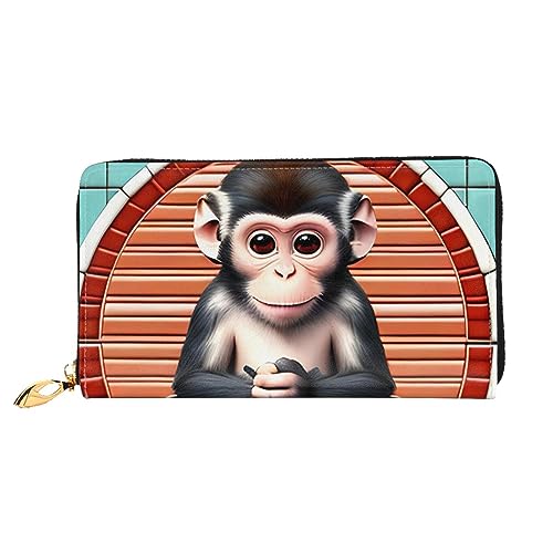 AthuAh The Silent Monkeywomen'S Long Wallet, Travel Wallet & Large Capacity Long Wallet, Zipper Wallet, 19 × 10.5 Cm, Schwarz , Einheitsgröße von AthuAh