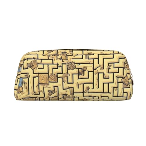 AthuAh Treasure Maze Federmäppchen, tragbares Federmäppchen und Schreibwaren-Aufbewahrungstasche mit Reißverschluss, großes Fassungsvermögen, Unisex, gold, Einheitsgröße, Pack-Organizer von AthuAh