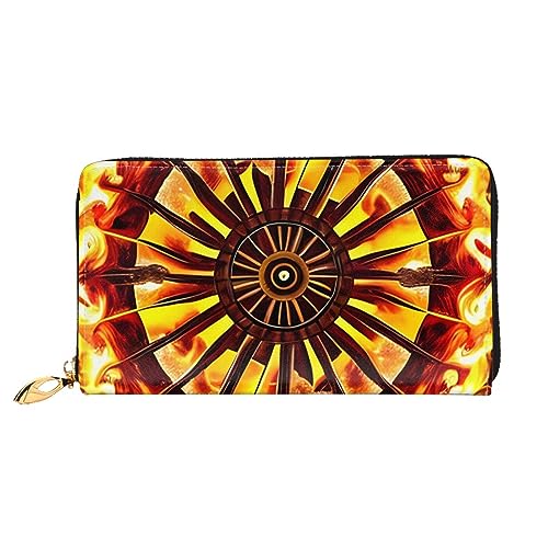 AthuAh Turning The Flame Damen Lange Geldbörse Reisebrieftasche Große Kapazität Lange Geldbörse Reißverschluss Geldbörse 19 x 10 cm, Schwarz, Einheitsgröße von AthuAh