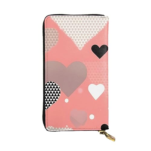 AthuAh Valentinstag Liebe Lange Clutch Geldbörse Damen Reißverschluss Geldbörse Multi Card Organizer & Große Kapazität Lange Brieftasche, Schwarz , Einheitsgröße von AthuAh