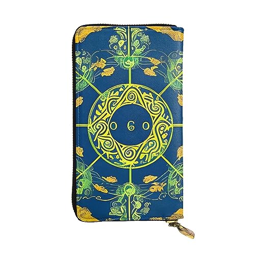 AthuAh Yin Yang Totem Lange Clutch-Geldbörse, Damen-Geldbörse mit Reißverschluss, Multi-Karten-Organizer, und lange Brieftasche mit großer Kapazität, Schwarz , Einheitsgröße von AthuAh