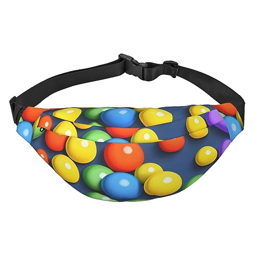 Colorful Balls Gürteltasche für Damen und Herren mit verstellbarem Gürtel zum Laufen, Reisen, Sport, Wandern, Schwarz , Einheitsgröße von AthuAh