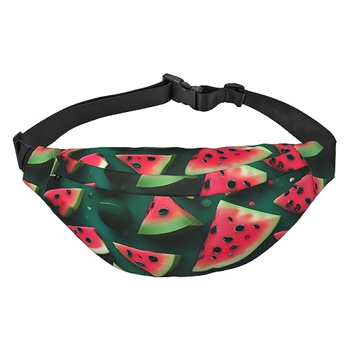 Dream Watermelon Hüfttasche für Herren und Damen, mit verstellbarem Gürtel, für Laufen, Reisen, Sport, Wandern, Schwarz , Einheitsgröße von AthuAh