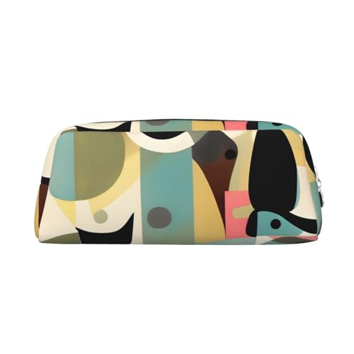 Mid-Century Modern Art Cat Pencil Pouch, Portable Pencil Pouch,& Stationery Storage Bag with Zipper, Large Capacity Organizer, Unisex, silber, Einheitsgröße, Pack-Organizer von AthuAh