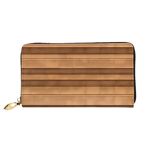 Original Holz Farbe Textur Frauen Lange Geldbörse & Reißverschluss Geldbörse Multi-Karten-Organizer, 7,48 X 4,13 Zoll (ca. 19 X 10,5 cm), Schwarz , Einheitsgröße von AthuAh