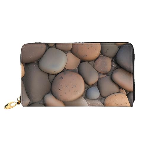 Pebbles In The Beach Damen Lange Geldbörse Reißverschluss Geldbörse Multi-Karten-Organizer 7,48 x 4,13 Zoll (ca. 19 x 10,5 cm), Schwarz, Einheitsgröße von AthuAh